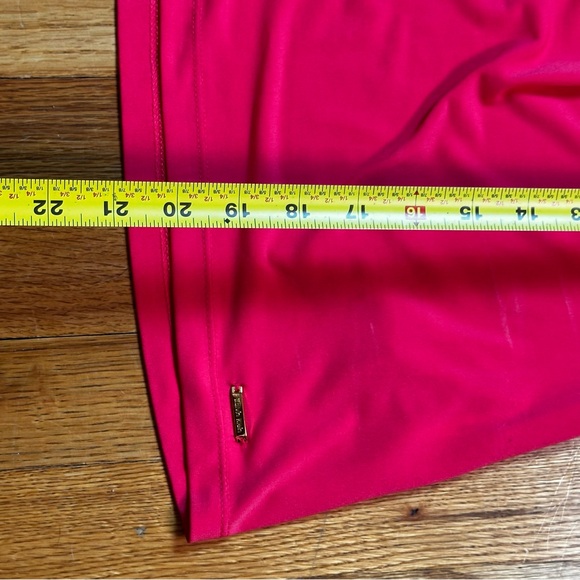 Calvin Klein Red Asymmetrical Sleeveless Blouse Womens Size Small Petite - Picture 5 of 7